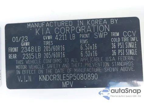 2023 Kia Niro Ex из США, поврежденный, VIN KNDCR3LE5P5080890